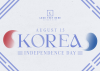 Korea Independence Day Postcard example 1