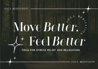 Modern Feel Better Yoga Meditation Postcard