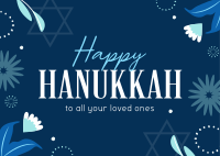 Elegant Hanukkah Night Postcard
