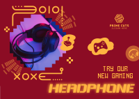 Gaming Headphone Accessory Postcard