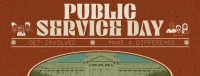 Retro Minimalist Public Service Day Facebook Cover