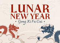 Oriental Lunar New Year Postcard