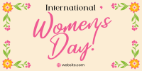 Women's Day Floral Corners Twitter Post