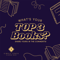 Top 3 Fave Books Instagram Post Design