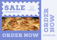 Cinnamon Rolls Sale Postcard Image Preview