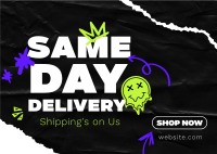 Same Day Delivery Postcard Design