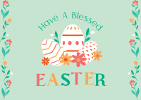 Floral Easter Postcard Design