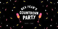 New Year Countdown Party Twitter Post