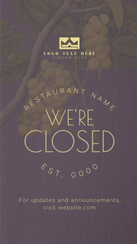 Rustic Closed Restaurant Instagram Reel