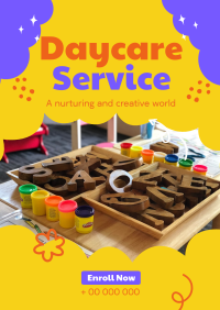 Cloudy Daycare Service Poster