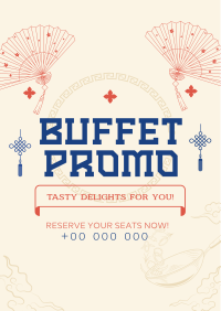 Elegant Oriental Buffet Promo Flyer