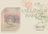 Yoga Floral Zen Postcard