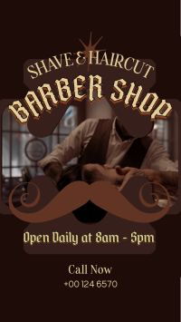 Retro Barber Shop Facebook Story Image Preview