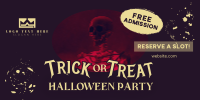 Halloween Trick or Treat Party Twitter Post