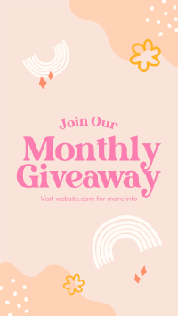 Monthly Giveaway Instagram Story