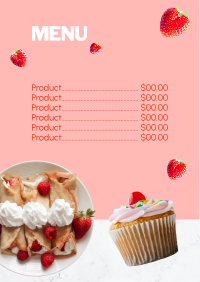 Pink Cupcake Menu Image Preview