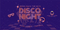 80s Disco Party Twitter Post