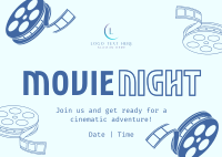 Movie Film Night Postcard