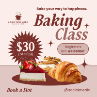 Baking Class Minimalist Instagram Post Design