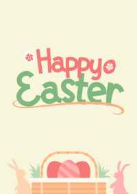 Easter Basket Greeting Poster