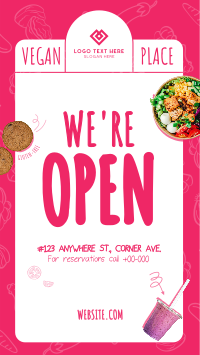 Vegan Monoline  Now Open Instagram Story