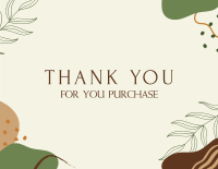 Organic Leaves Thank You Card