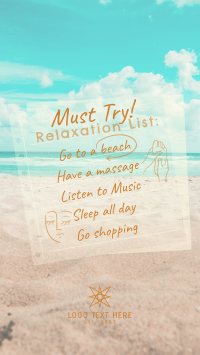 Beach Relaxation List Facebook Story