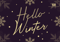 Snowy Winter Greeting Postcard Image Preview