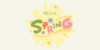 Playful Hello Spring Twitter Post