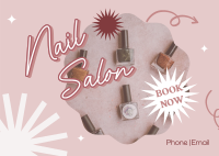 Trendy Nail Salon Postcard Design