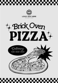 Retro Brick Oven Pizza Poster Design