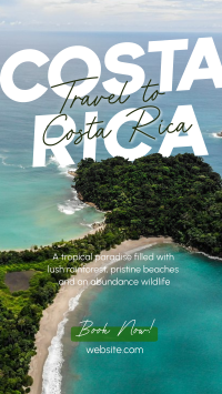 Travel To Costa Rica YouTube Short Design