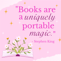 Book Magic Quote Instagram Post Design