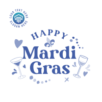 Mardi Gras Toast Instagram Post Design