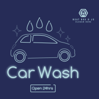 Neon sign Car wash Instagram Post