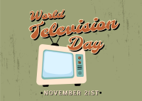 Retro TV Day Postcard