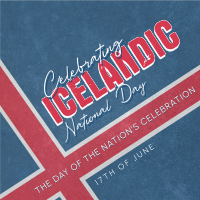 Geometric Icelandic National Day Instagram Post