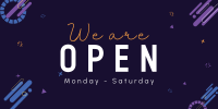 We Are Open Blob Greeting Twitter Post