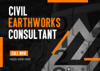 Earthworks Construction Postcard