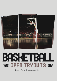 Basketball Ongoing Tryouts Poster