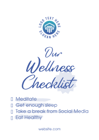 Wellness Checklist Poster