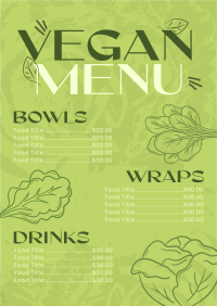 Trendy Vegan Restaurant Menu