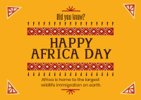 Decorative Africa Day Postcard