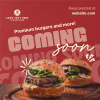 Burgers & More Coming Soon Instagram Post Design