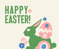 Floral Easter Bunny  Facebook Post