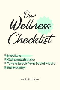 Wellness Checklist Pinterest Pin