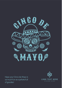 Happy Cinco De Mayo Skull Flyer