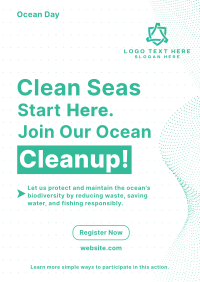 Ocean Day Clean Up Minimalist Flyer