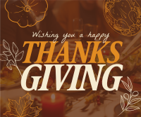 Thanksgiving Typography Greeting Facebook Post Design