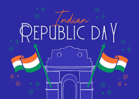 Festive Quirky Republic Day Postcard